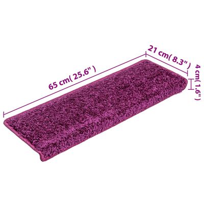 vidaXL trappemåtter 5 stk. 65x21x4 cm violet