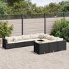 vidaXL sofas&aelig;t til haven 10 dele med hynder polyrattan sort