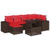 vidaXL havesofas&aelig;t med 7 hynder brun polyrattan