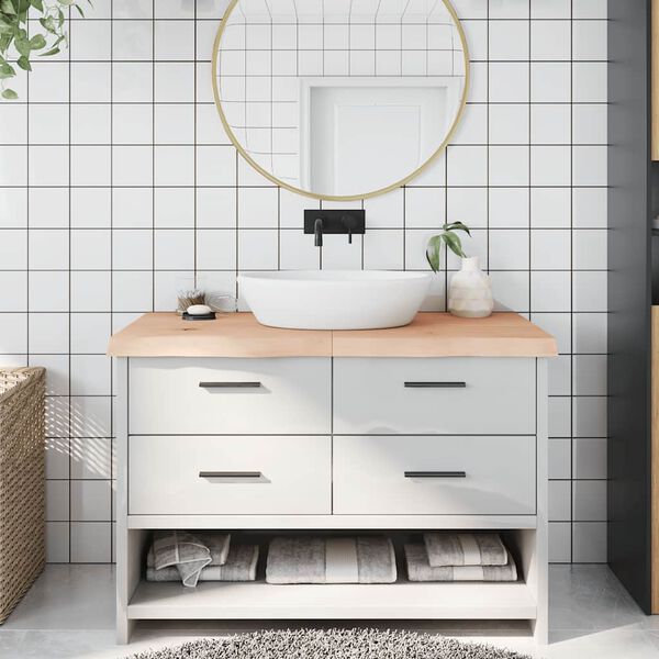 vidaXL bordplade til badev&aelig;relse 120x60x(2-6)cm massivt tr&aelig; ubehandlet