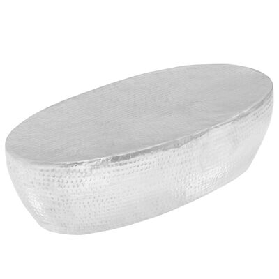 vidaXL sofabord 100 x 50 x 28 cm hamret aluminium sølvfarvet