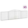 vidaXL buede gabionkurve 5 stk. 400x30x100/120 cm galvaniseret jern