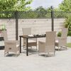 vidaXL Have Spisebordss&aelig;t med pude 5 pcs Beige polyrattan