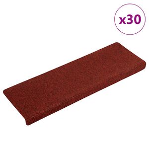 vidaXL trappem&aring;tter selvkl&aelig;bende 30 stk. 65x21x4 cm bordeauxr&oslash;d rektangul&aelig;r kant