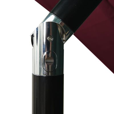 vidaXL parasol med aluminiumsstang i 3 niveauer 2,5x2,5 m bordeaux