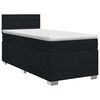vidaXL Boxmadras med topmadras med hovedg&aelig;rde Sort 90 x 190 cm Stof