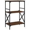 vidaXL bogreol med 3 hylder 59x35x90,5 cm konstrueret tr&aelig; brun eg