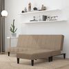 vidaXL 2-personers sovesofa med skammel mikrofiberstof gr&aring;brun