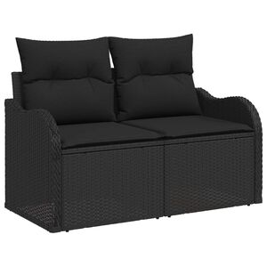 vidaXL Havem&oslash;belsofa med pude Sort 121 x 62 x 69cm polyrattan