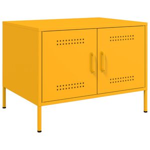 vidaXL sofabord 68x50x50,5 cm st&aring;l sennepsgul