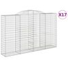 vidaXL buede gabionkurve 17 stk. 300x50x180/200 cm galvaniseret jern