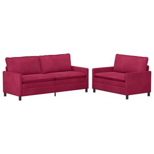 vidaXL Sofa S&aelig;t 2 pcs Vinr&oslash;d Fl&oslash;jl