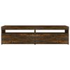 vidaXL tv-borde 2 stk. med LED-lys 75x35x40 cm røget egetræsfarve