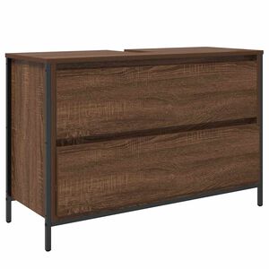 vidaXL håndvaskskab med skuffer 90x34,5x60 cm brun egetræsfarve