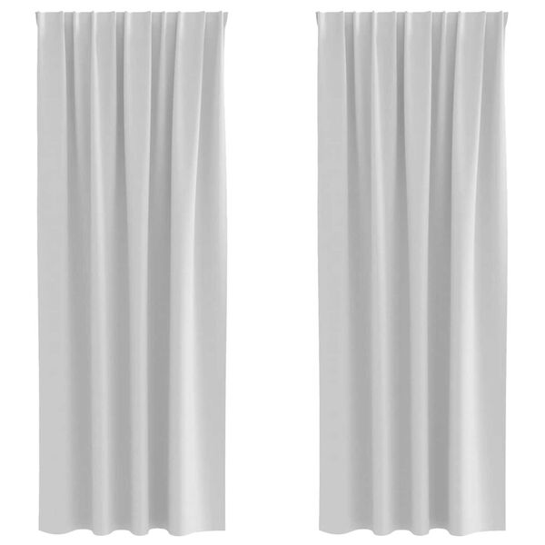 vidaXL M&oslash;rkl&aelig;gningsgardiner med ringe 2 pcs Bleg Gr&aring; 245 x 140 cm