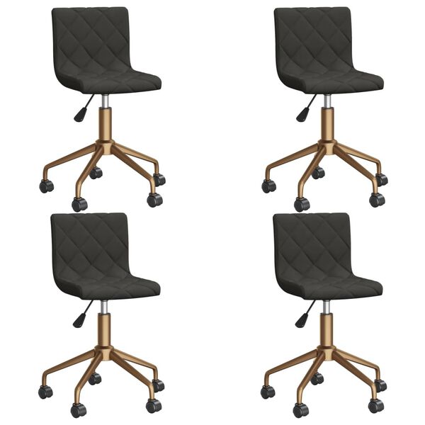 vidaXL drejelige spisebordsstole 4 stk. fl&oslash;jl m&oslash;rkegr&aring;