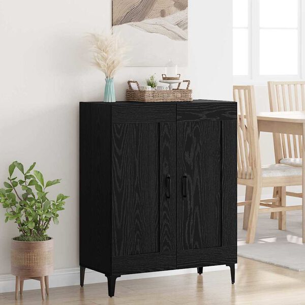 vidaXL Sideboard Sort eg 69,5 x 34 x 90 cm Konstrueret tr&aelig;