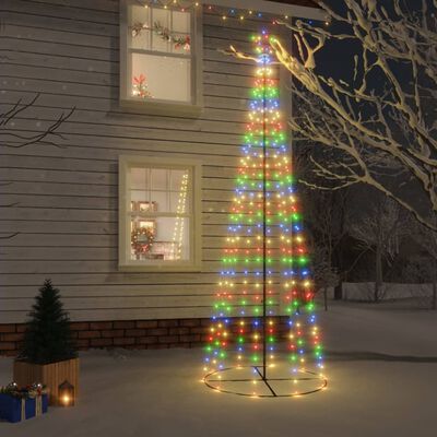 Tidsserier Embankment Array af vidaXL kegleformet juletræ 100x300 cm 310 LED'er farverigt lys | vidaXL.dk