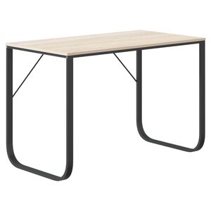 vidaXL computerbord 110x60x73 cm sp&aring;nplade sort og egetr&aelig;
