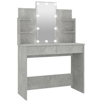 vidaXL makeupbord med LED-lys 96x40x142 cm betongrå