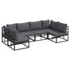 vidaXL Havesofa S&aelig;t 6 stk. Sort Aluminium