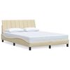 vidaXL sengeramme uden madras Hanko 140x190 cm stof cremefarvet
