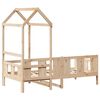 vidaXL daybed med tag 90x200 cm massivt fyrretræ