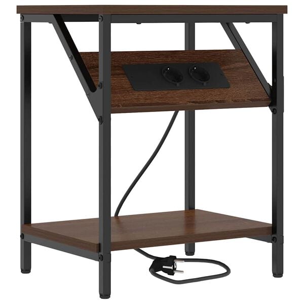 vidaXL Natskab Brun eg 38 x 30 x 48 cm Konstrueret tr&aelig;