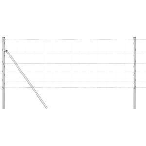 vidaXL Grundfikseret svejset tr&aring;dg&aelig;rde 25 x 0,8 m Galvaniseret st&aring;l