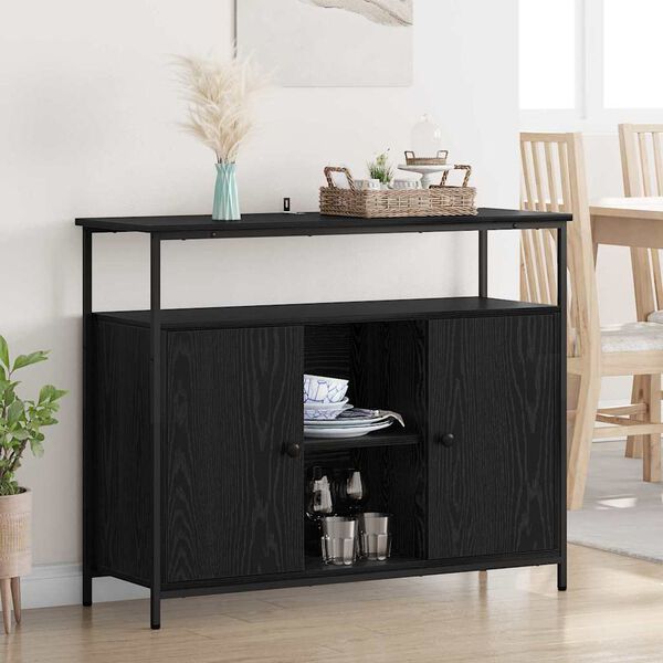 vidaXL Sideboard Sort eg 100 x 35 x 80 cm Konstrueret tr&aelig;