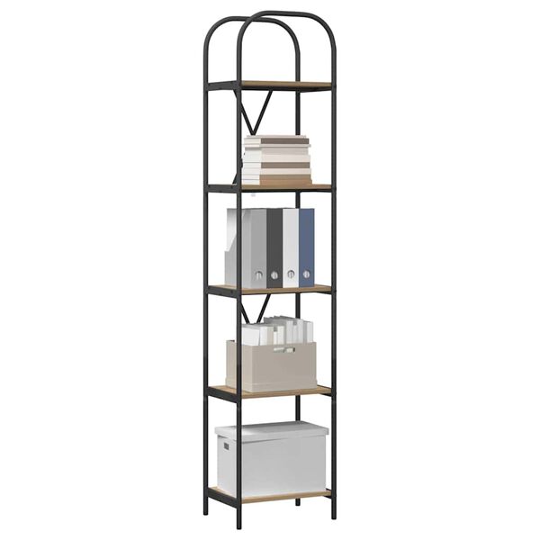 vidaXL Bogreol Artisan Egetr&aelig; 40 x 30 x 183 cm Konstrueret tr&aelig;