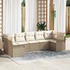 vidaXL Havesofa Sæt med pude 7 pcs Beige Poly rattan