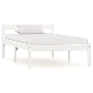 vidaXL sengeramme uden madras massivt fyrretr&aelig; 90x200 cm hvid