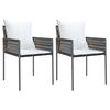 vidaXL havestole med hynder 2 stk. 46x61x83 cm polyrattan brun