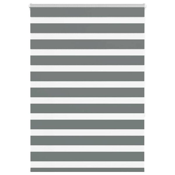 vidaXL zebragardin m&oslash;rkegr&aring; 95x150 cm stofbredde 90,9 cm polyester