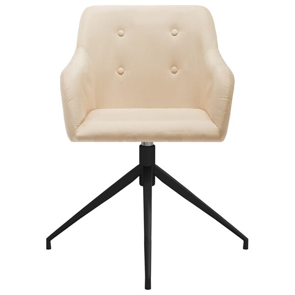 vidaXL drejelige spisebordsstole 2 stk. stof cremefarvet