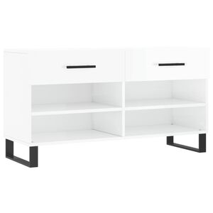 vidaXL skob&aelig;nk 102x35x55 cm konstrueret tr&aelig; hvid h&oslash;jglans