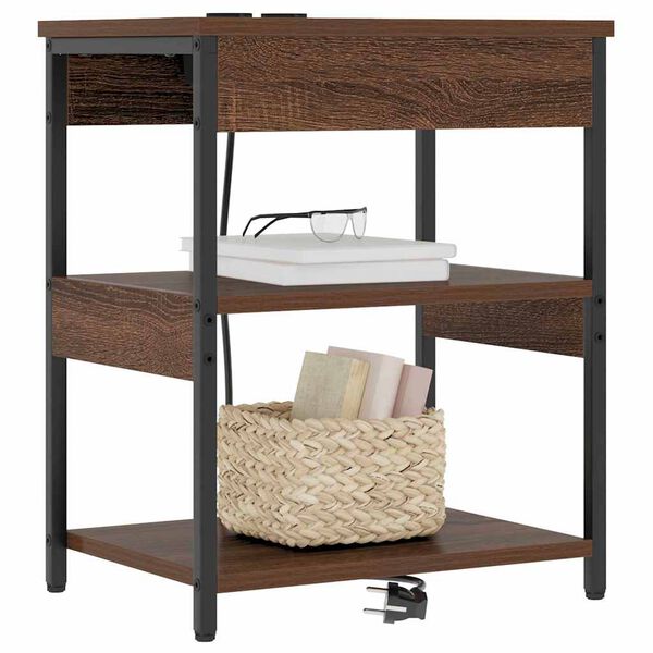 vidaXL Natskab Brun eg 41 x 31 x 51 cm Konstrueret tr&aelig;