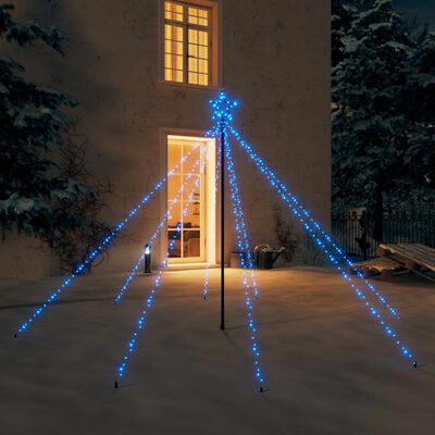 vidaXL lysende juletræ 2,5 m 400 LED'er inde/ude blåt lys