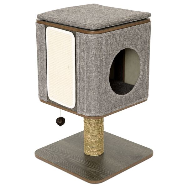 Jack and Vanilla kradsetr&aelig; med hus Molly 42x42x67 cm gr&aring;