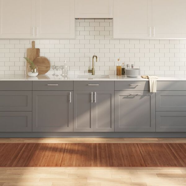 vidaXL gulvt&aelig;ppe 80x400 cm rektangul&aelig;r bambus brun