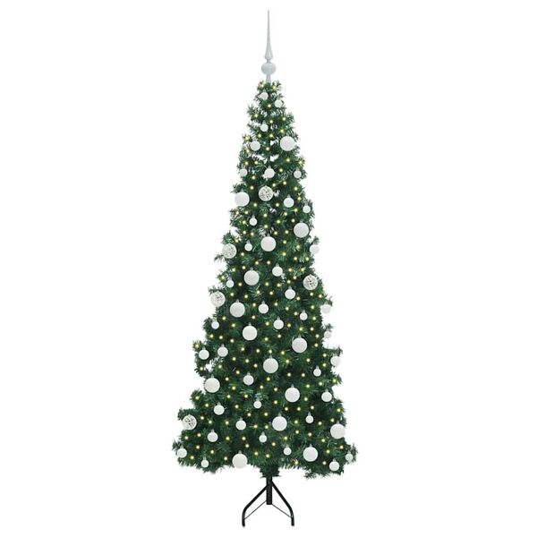 vidaXL Hj&oslash;rne Kunstigt Juletr&aelig; med 300 LED'er Gr&oslash;n 180 cm PVC og metal