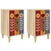 vidaXL Natskab ESSEN 2 stk. Sonoma-eg 36 x 33 x 60 cm Konstrueret tr&aelig;