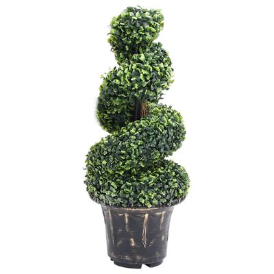 vidaXL kunstig buksbom med krukke 89 cm spiralformet grøn