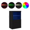 vidaXL LED Sideboard Sort eg 60,5 x 37 x 100 cm Konstrueret tr&aelig;