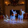 vidaXL rensdyr og kane julefigur 160 LED'er 130 cm akryl