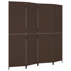 vidaXL rumdeler 4 paneler polyrattan brun
