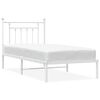 vidaXL sengeramme med sengegavl 90x200 cm metal hvid