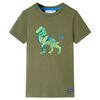 T-shirt til b&oslash;rn str. 116 kakifarvet