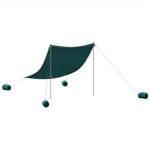 vidaXL strandbaldakin med sandankre 214x236 cm gr&oslash;n